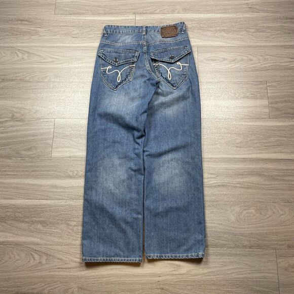 Ecko Unltd Jeans Mens 30 Blue Baggy Straight Denim Y2K - Picture 9 of 13